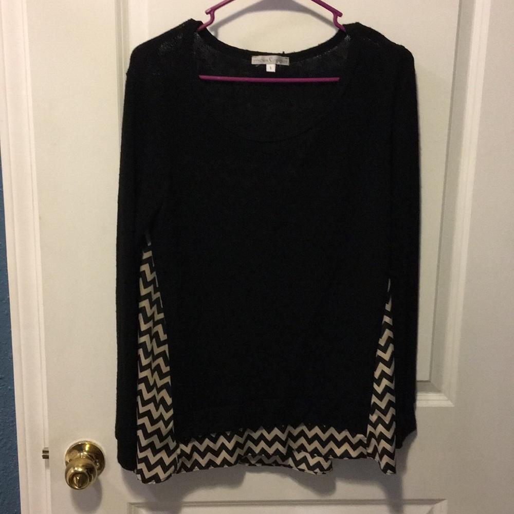 Tan & black chevron sweater